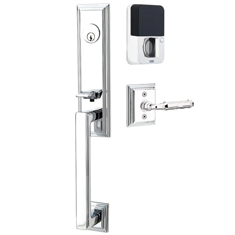 Emtek Wilshire Tubular Entryset Monolithic with Ribbon & Reed Lever