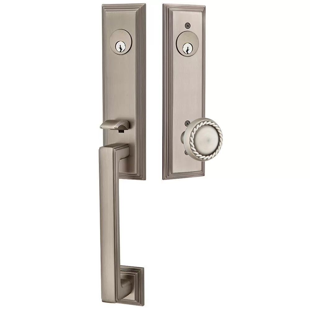 Emtek Wilshire Tubular Entryset Monolithic with Rope Knob