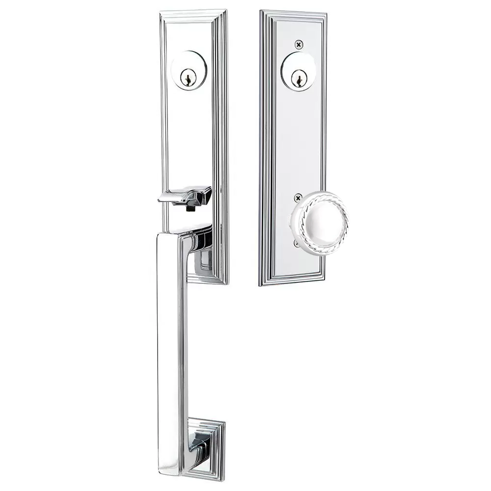 Emtek Wilshire Tubular Entryset Monolithic with Rope Knob
