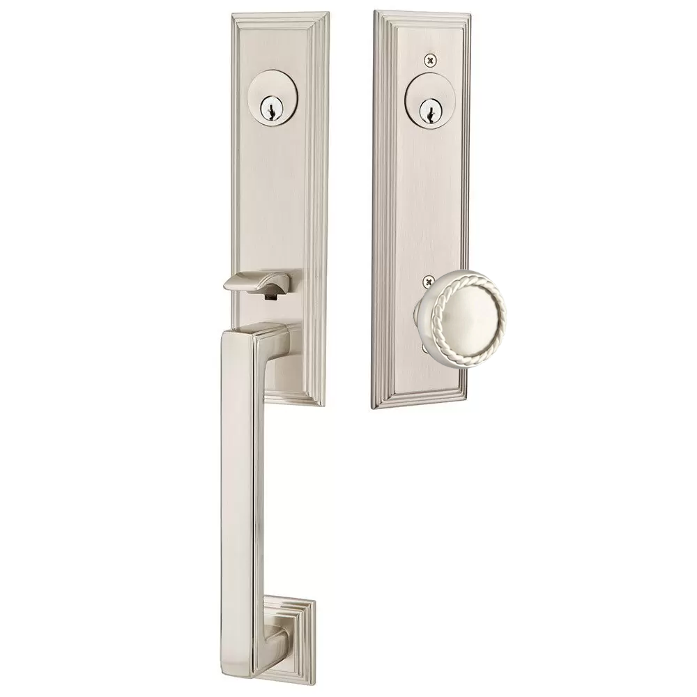 Emtek Wilshire Tubular Entryset Monolithic with Rope Knob
