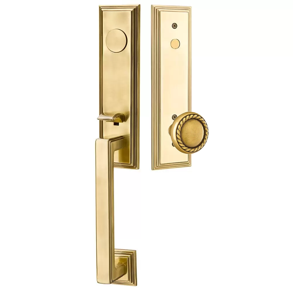 Emtek Wilshire Tubular Entryset Monolithic with Rope Knob