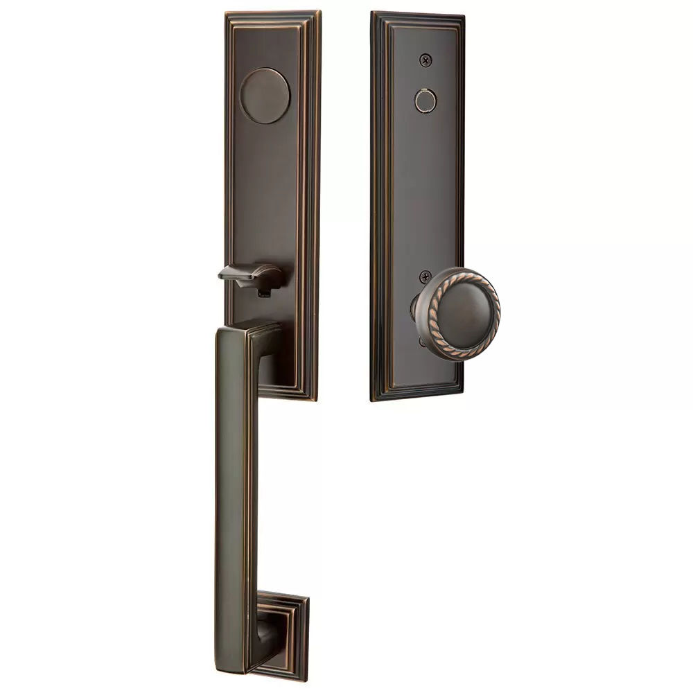 Emtek Wilshire Tubular Entryset Monolithic with Rope Knob