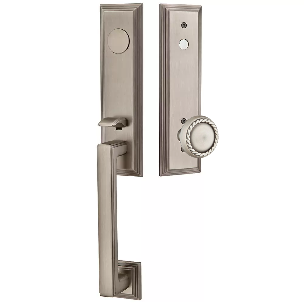 Emtek Wilshire Tubular Entryset Monolithic with Rope Knob