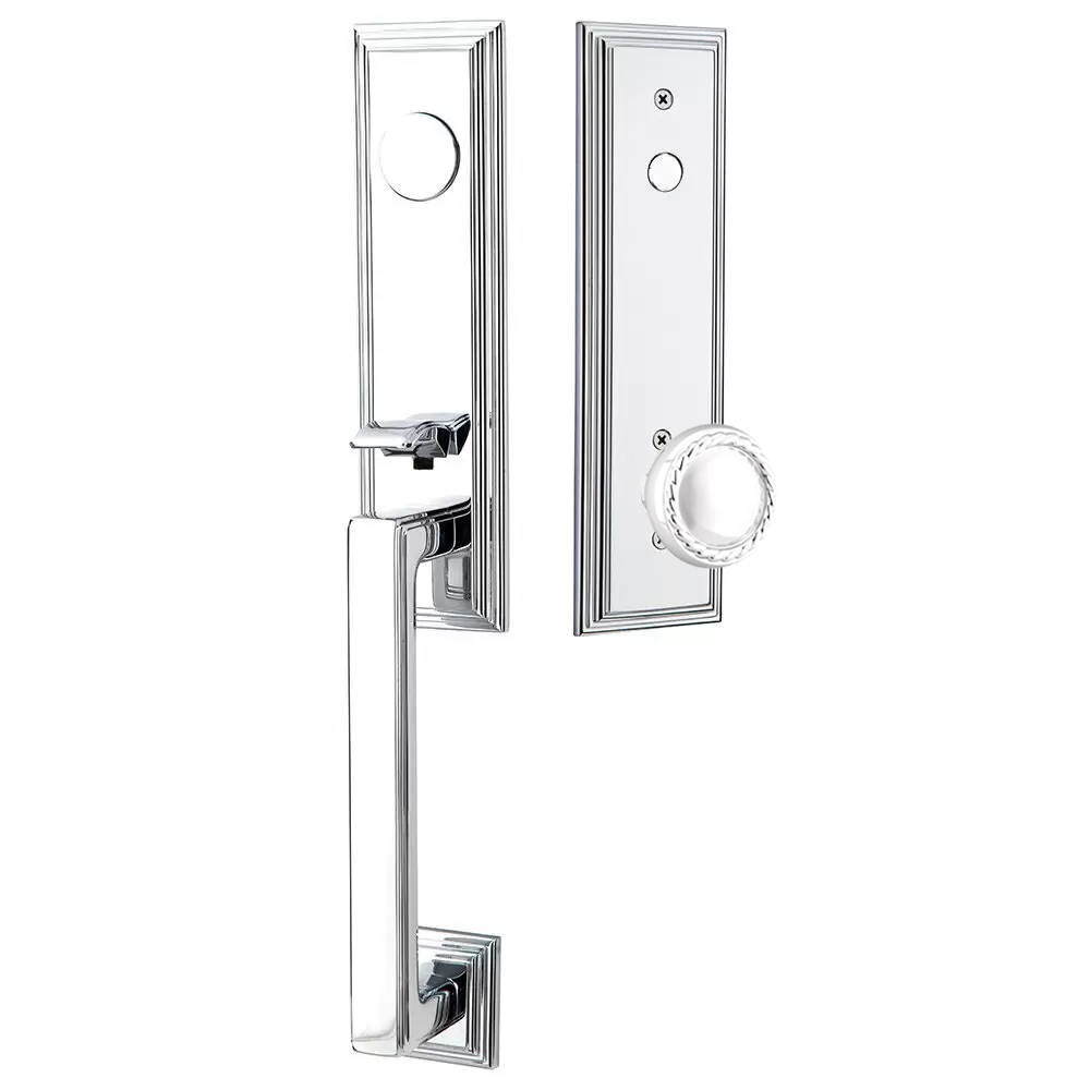 Emtek Wilshire Tubular Entryset Monolithic with Rope Knob