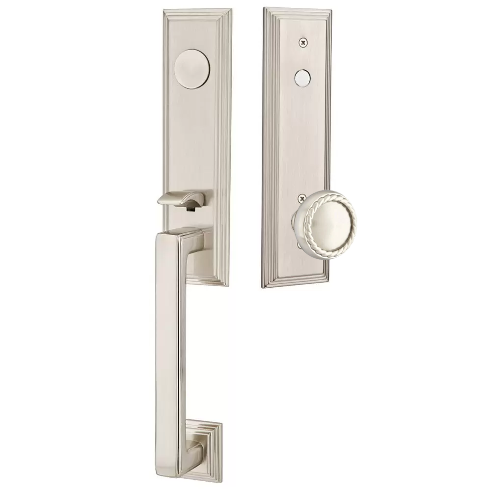 Emtek Wilshire Tubular Entryset Monolithic with Rope Knob