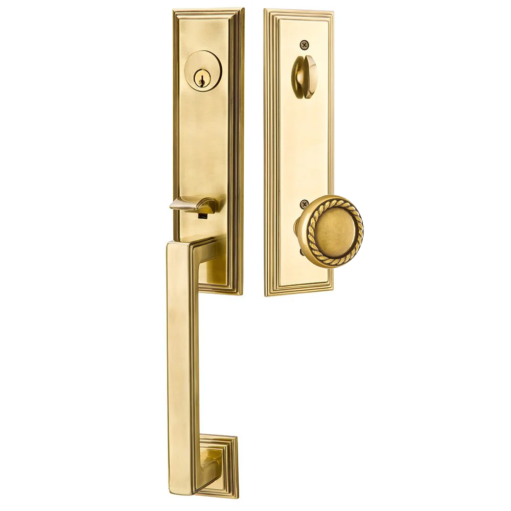 Emtek Wilshire Tubular Entryset Monolithic with Rope Knob