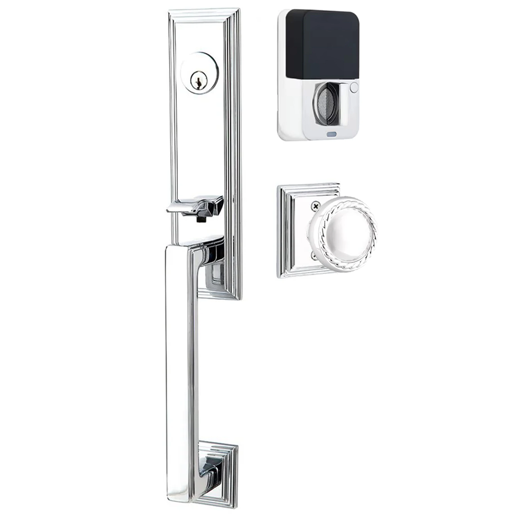 Emtek Wilshire Tubular Entryset Monolithic with Rope Knob