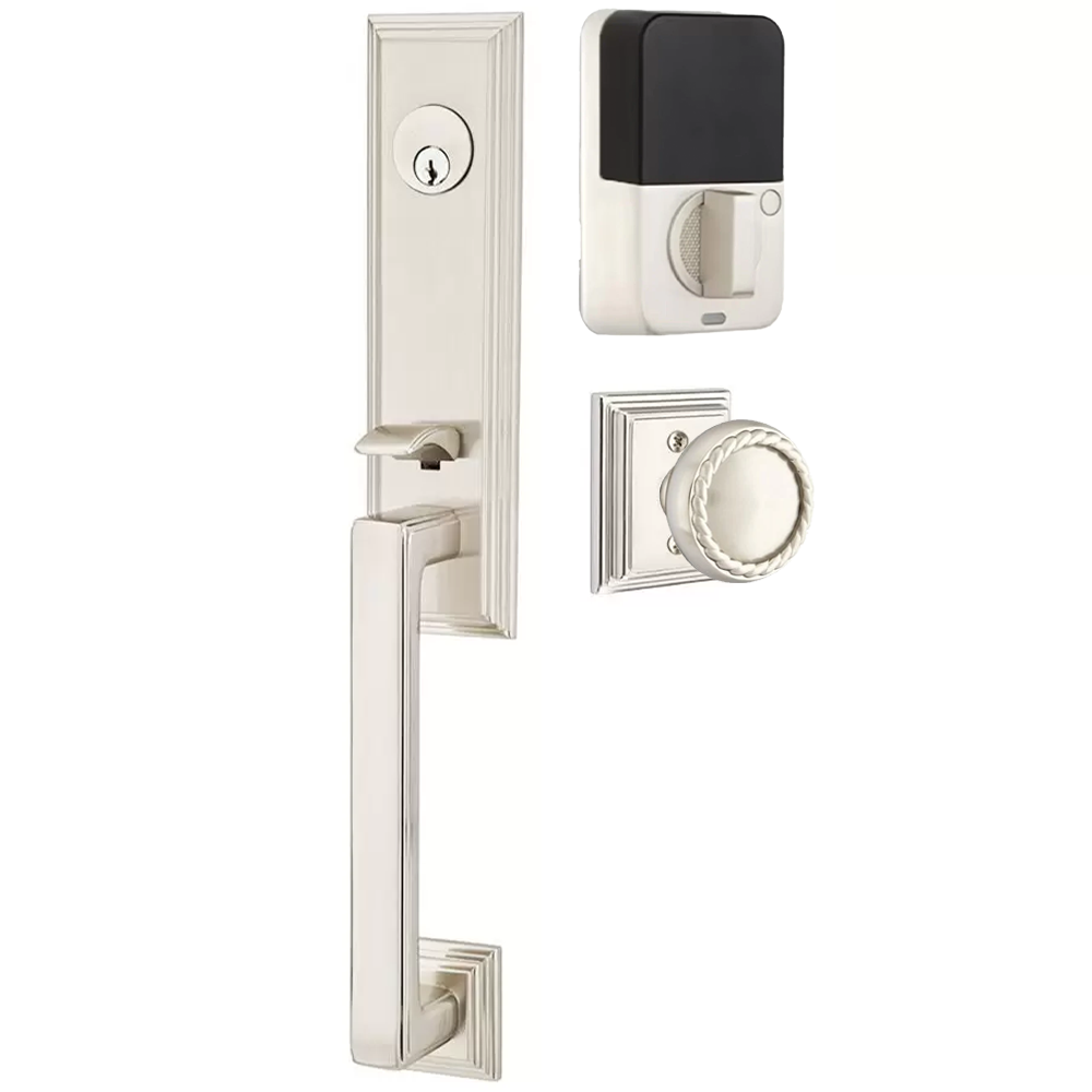 Emtek Wilshire Tubular Entryset Monolithic with Rope Knob