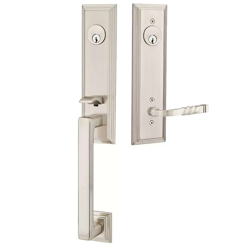 Emtek Wilshire Tubular Entryset Monolithic with Santa Fe Lever