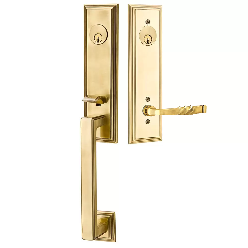 Emtek Wilshire Tubular Entryset Monolithic with Santa Fe Lever