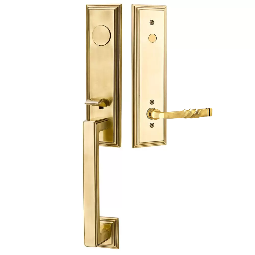 Emtek Wilshire Tubular Entryset Monolithic with Santa Fe Lever