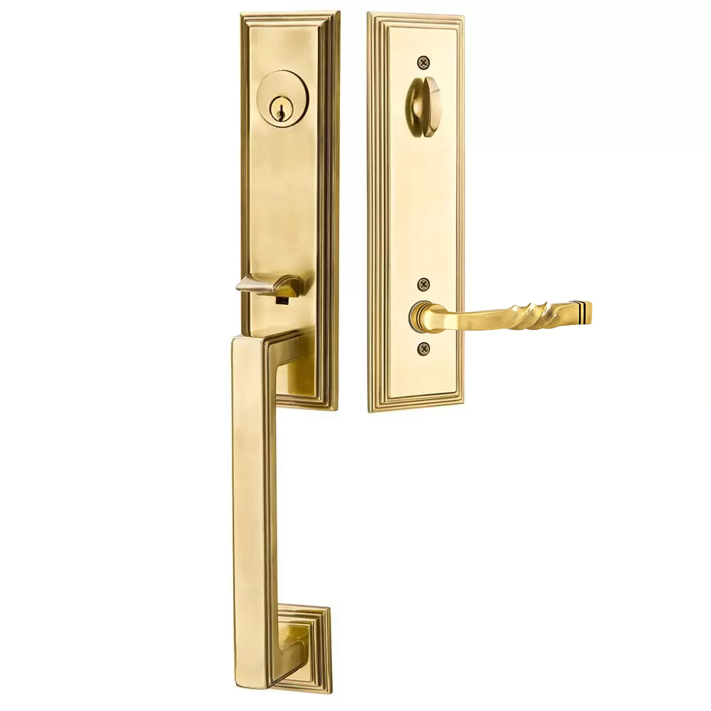 Emtek Wilshire Tubular Entryset Monolithic with Santa Fe Lever