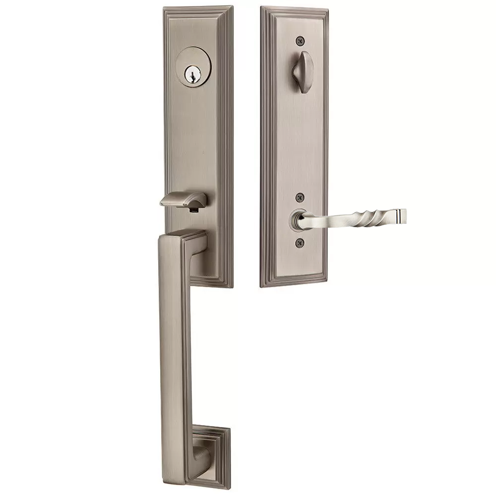 Emtek Wilshire Tubular Entryset Monolithic with Santa Fe Lever