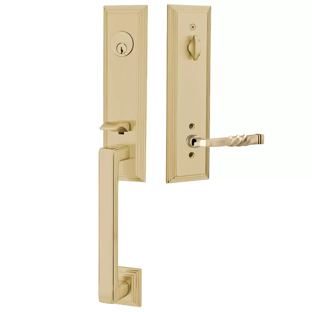 Emtek Wilshire Tubular Entryset Monolithic with Santa Fe Lever