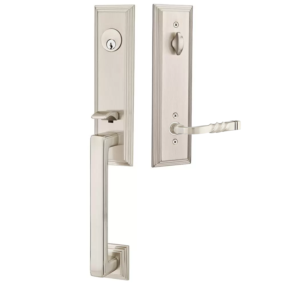 Emtek Wilshire Tubular Entryset Monolithic with Santa Fe Lever