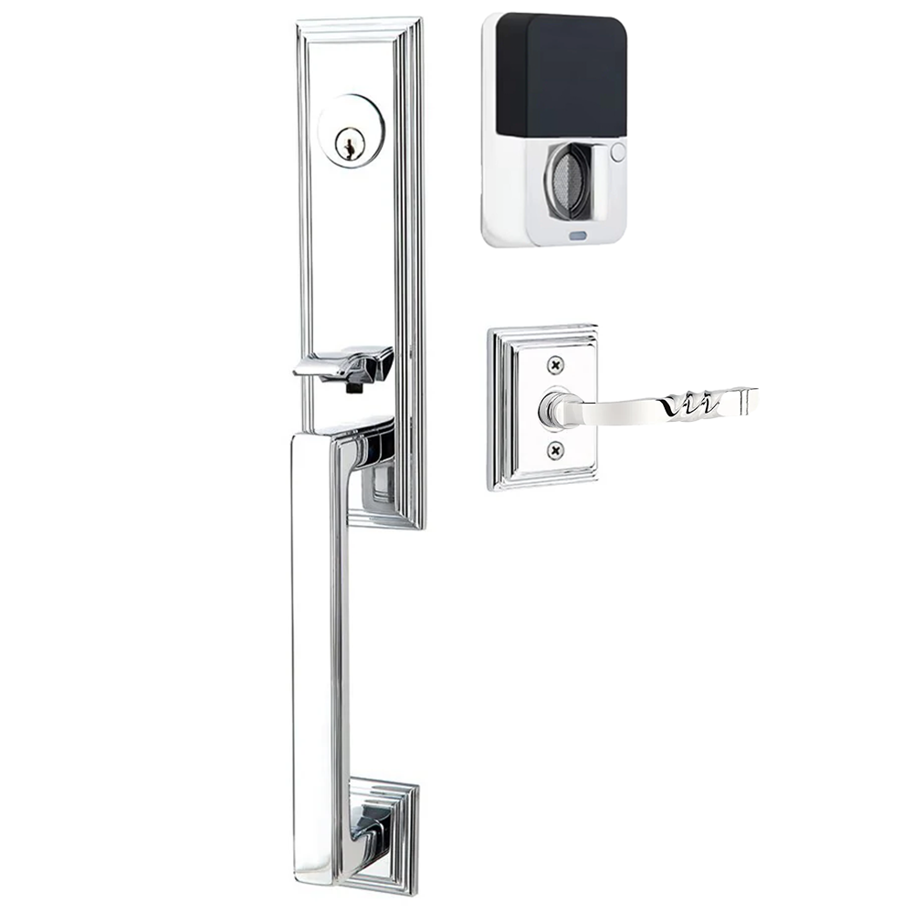 Emtek Wilshire Tubular Entryset Monolithic with Santa Fe Lever