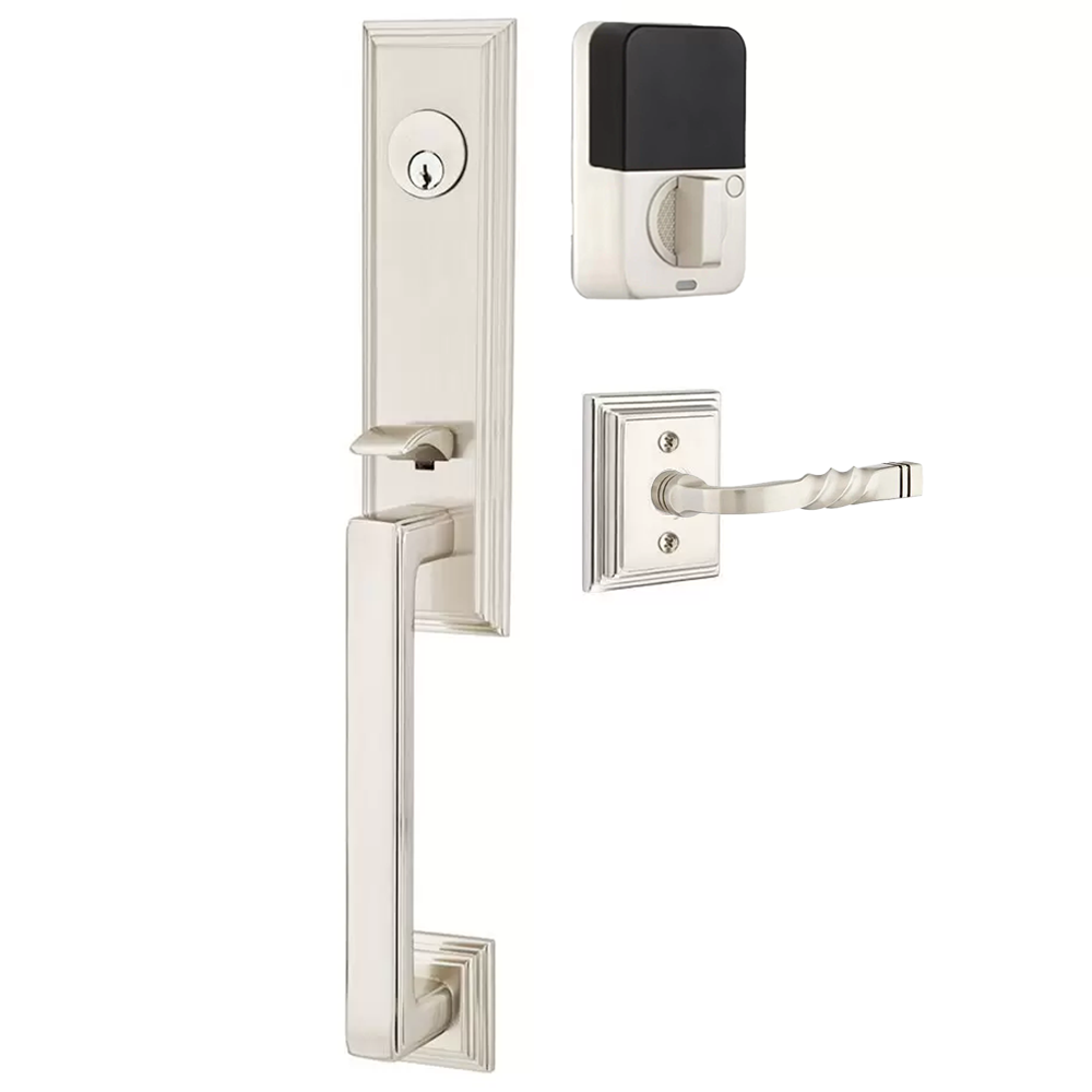 Emtek Wilshire Tubular Entryset Monolithic with Santa Fe Lever