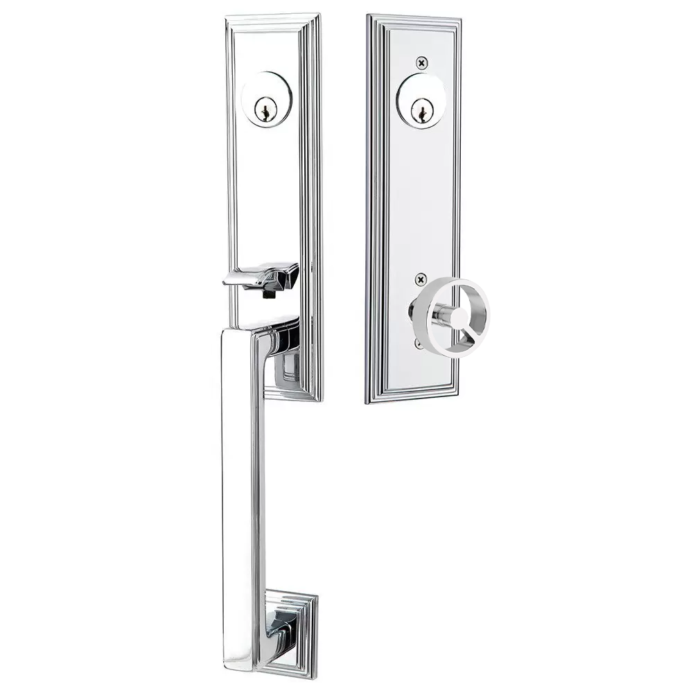 Emtek Wilshire Tubular Entryset Monolithic with Spoke Knob