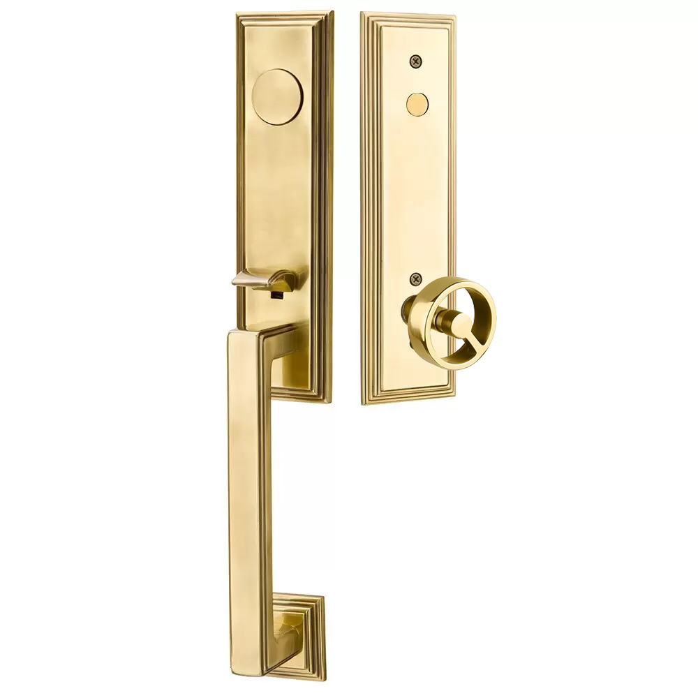 Emtek Wilshire Tubular Entryset Monolithic with Spoke Knob