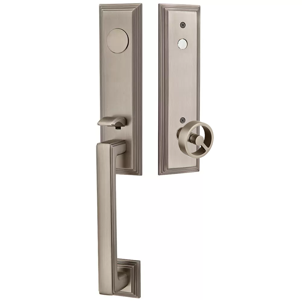 Emtek Wilshire Tubular Entryset Monolithic with Spoke Knob