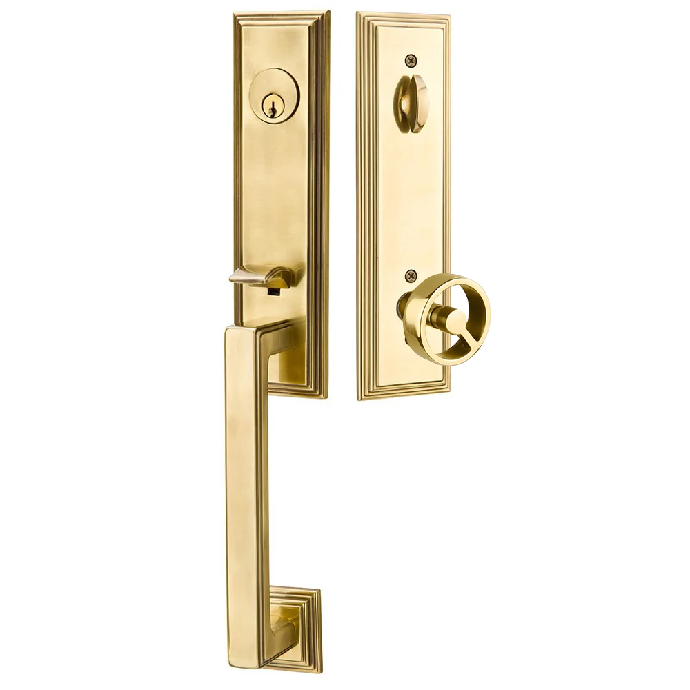 Emtek Wilshire Tubular Entryset Monolithic with Spoke Knob