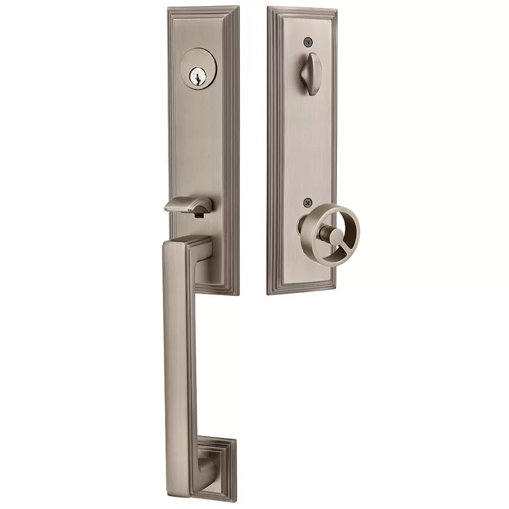 Emtek Wilshire Tubular Entryset Monolithic with Spoke Knob