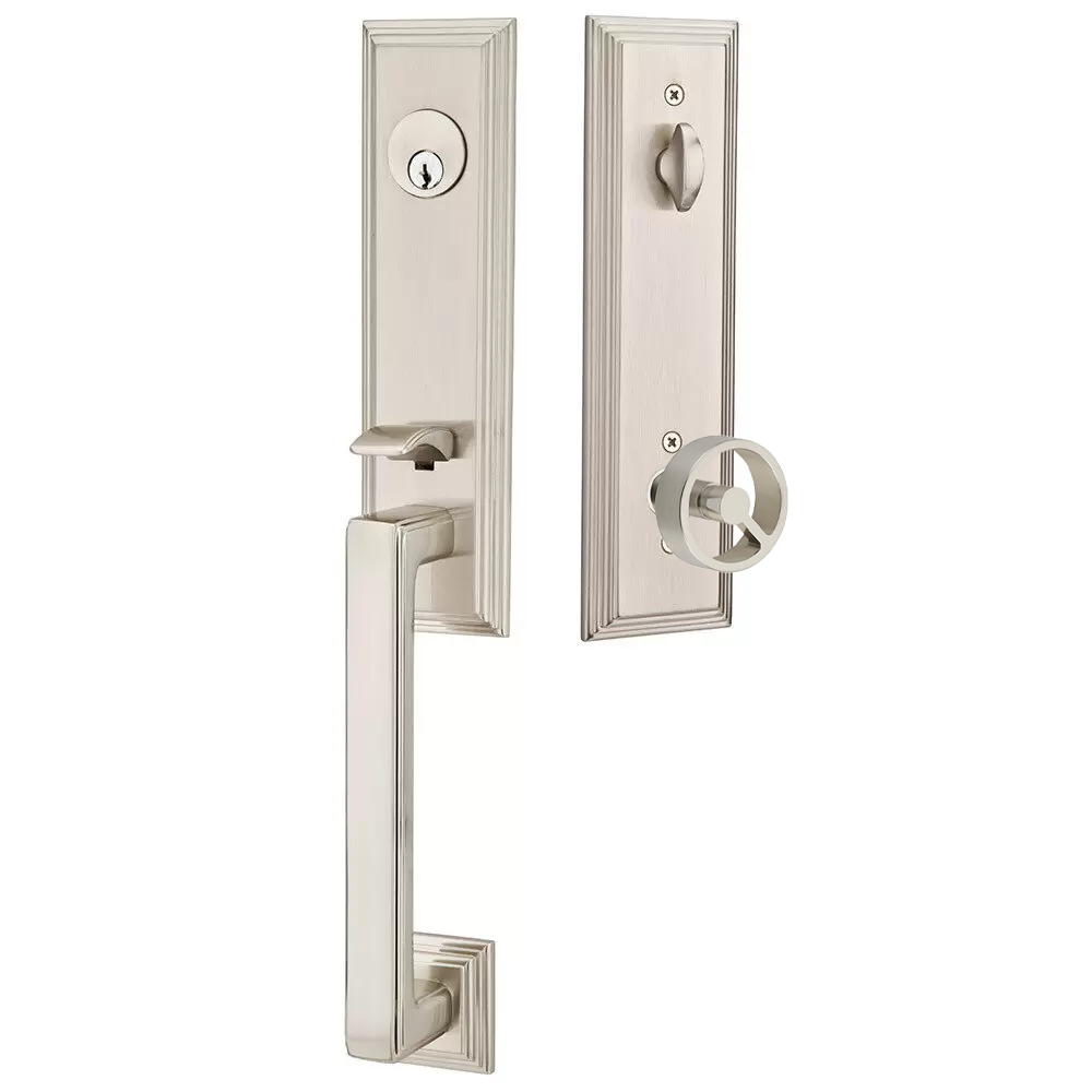 Emtek Wilshire Tubular Entryset Monolithic with Spoke Knob