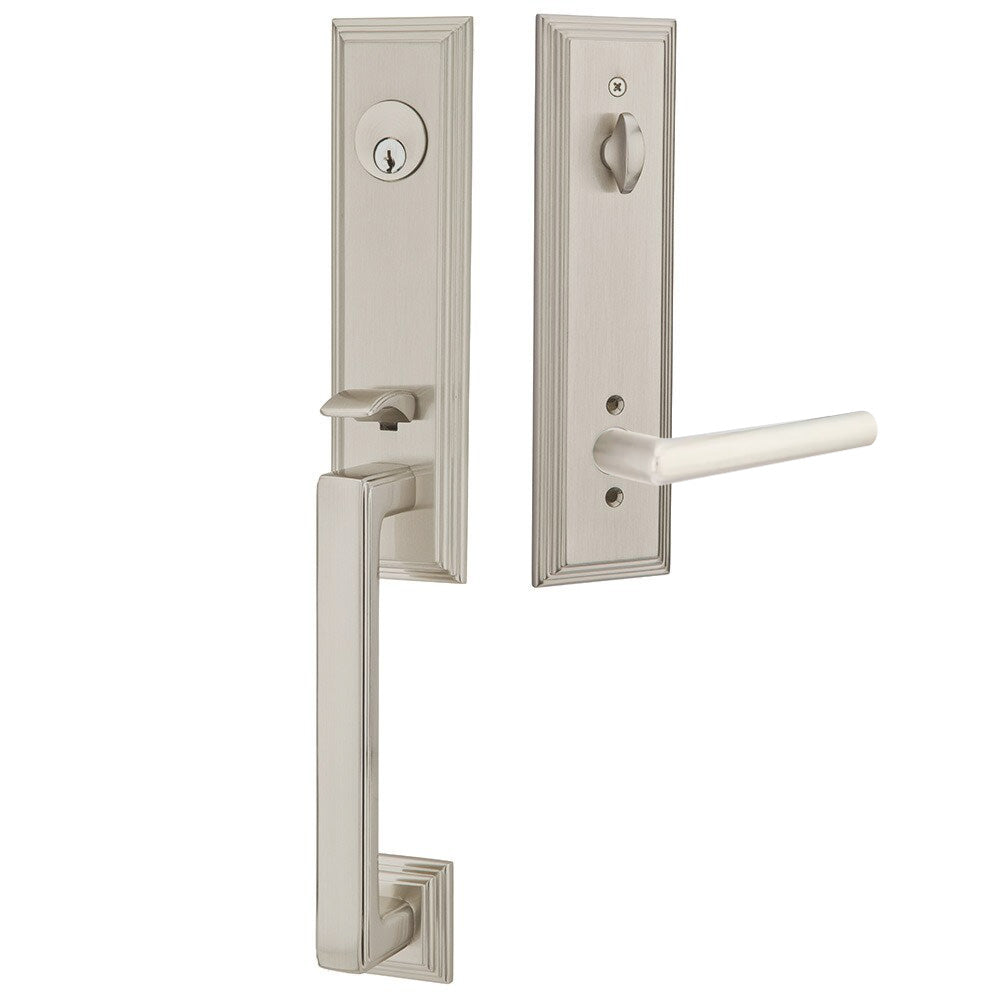 Emtek Wilshire Tubular Entryset Monolithic with Stuttgart Lever
