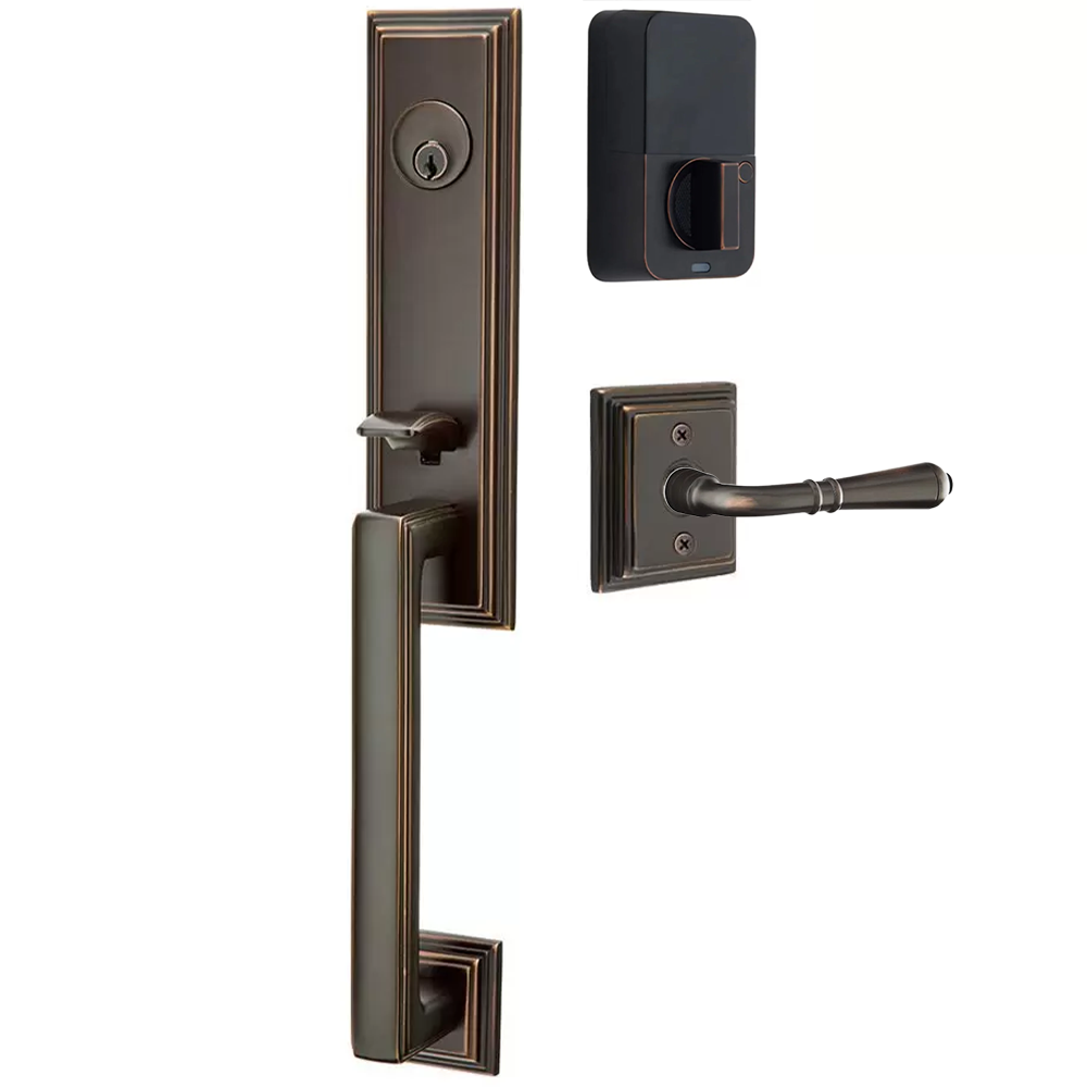 Emtek Wilshire Tubular Entryset Monolithic with Turino Lever