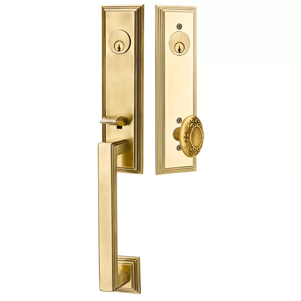 Emtek Wilshire Tubular Entryset Monolithic with Victoria Knob