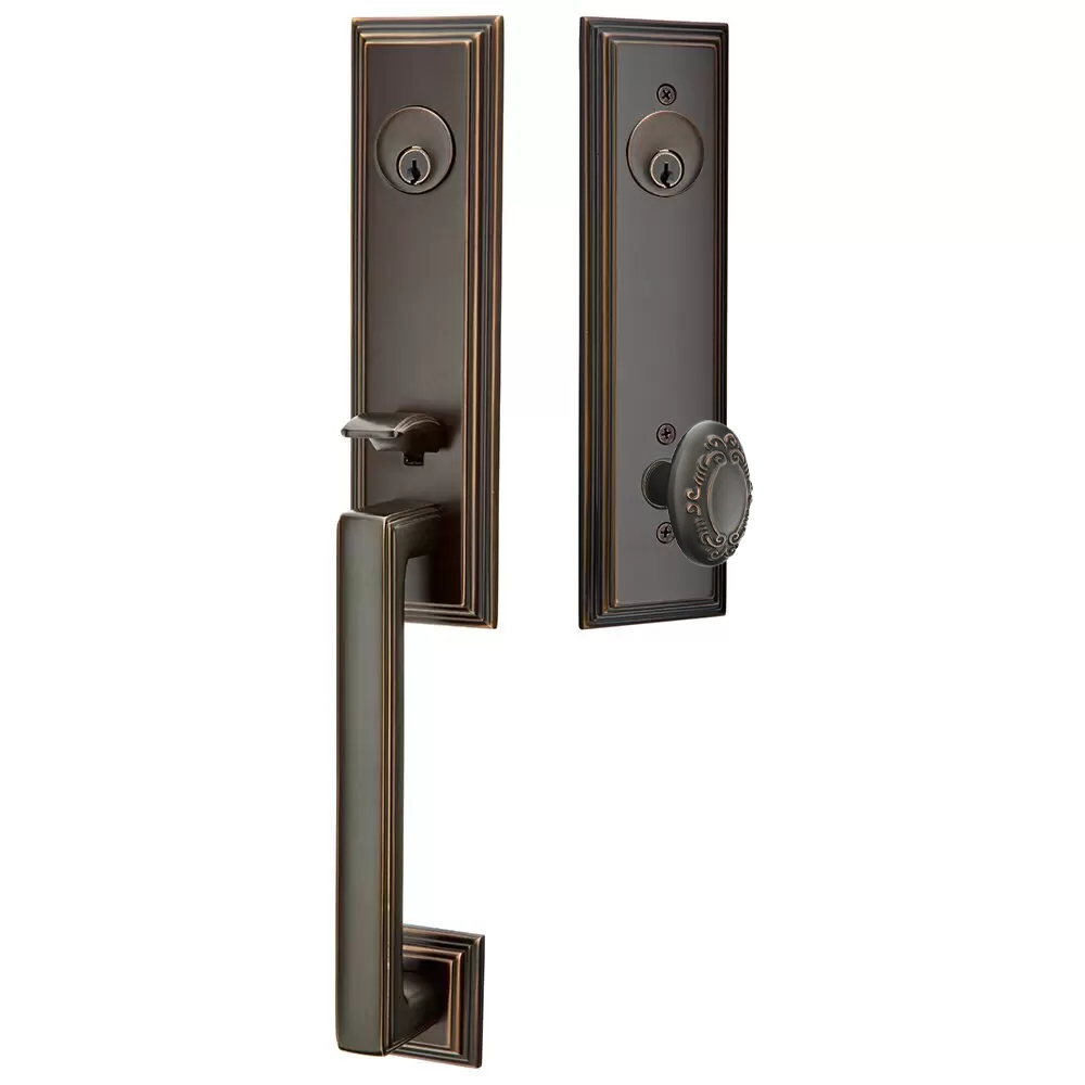 Emtek Wilshire Tubular Entryset Monolithic with Victoria Knob