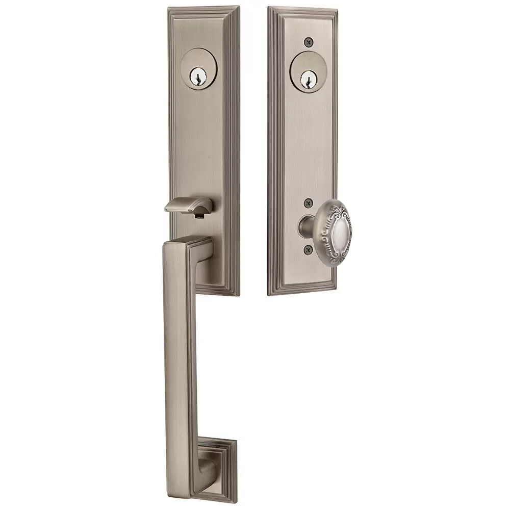 Emtek Wilshire Tubular Entryset Monolithic with Victoria Knob