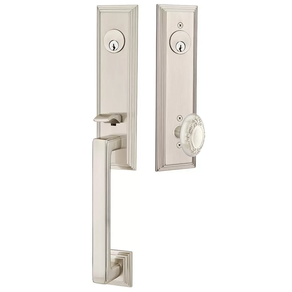 Emtek Wilshire Tubular Entryset Monolithic with Victoria Knob