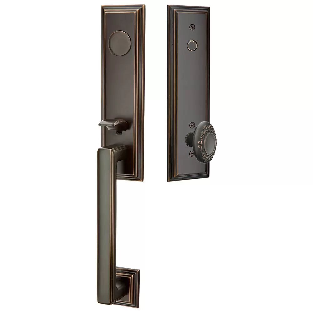 Emtek Wilshire Tubular Entryset Monolithic with Victoria Knob