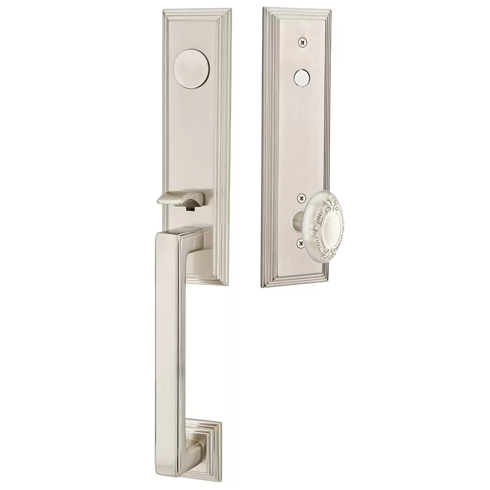 Emtek Wilshire Tubular Entryset Monolithic with Victoria Knob