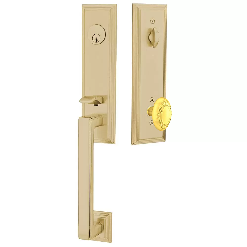 Emtek Wilshire Tubular Entryset Monolithic with Victoria Knob