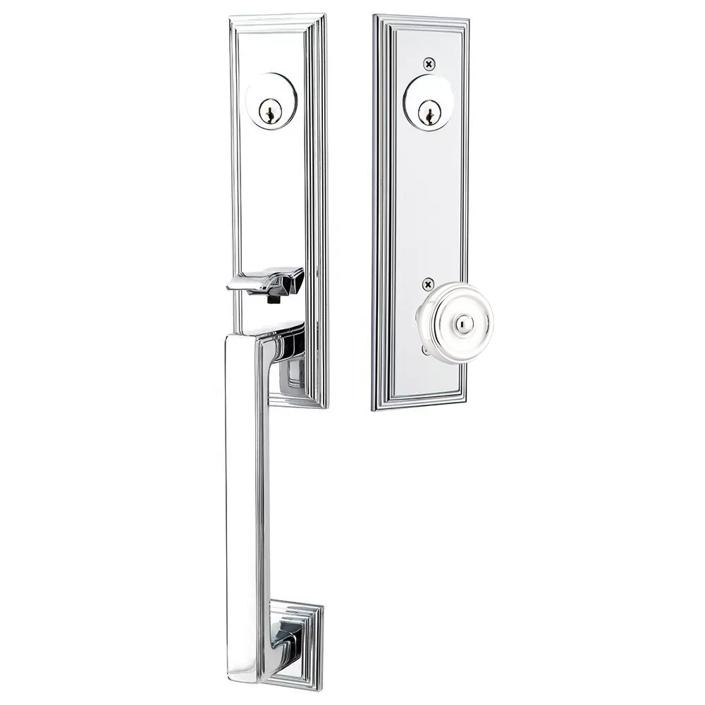 Emtek Wilshire Tubular Entryset Monolithic with Waverly Knob