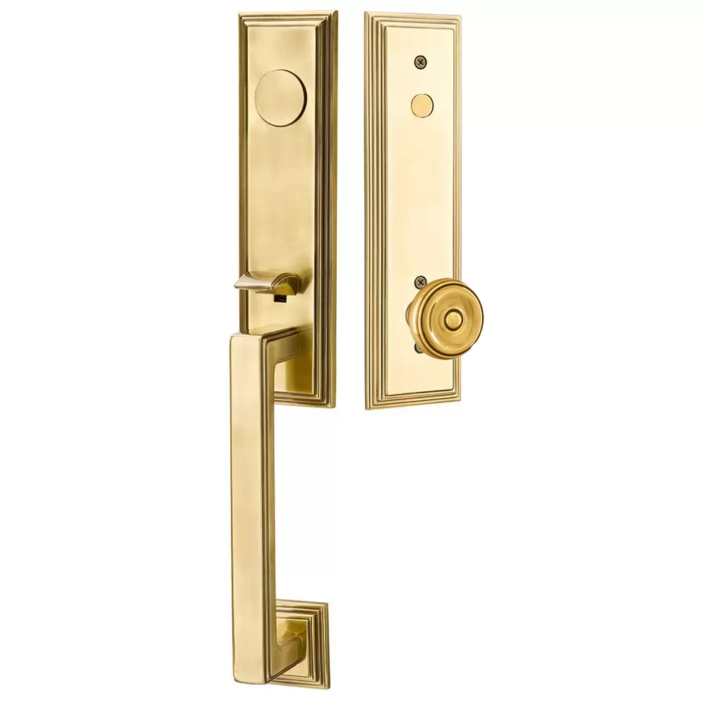 Emtek Wilshire Tubular Entryset Monolithic with Waverly Knob