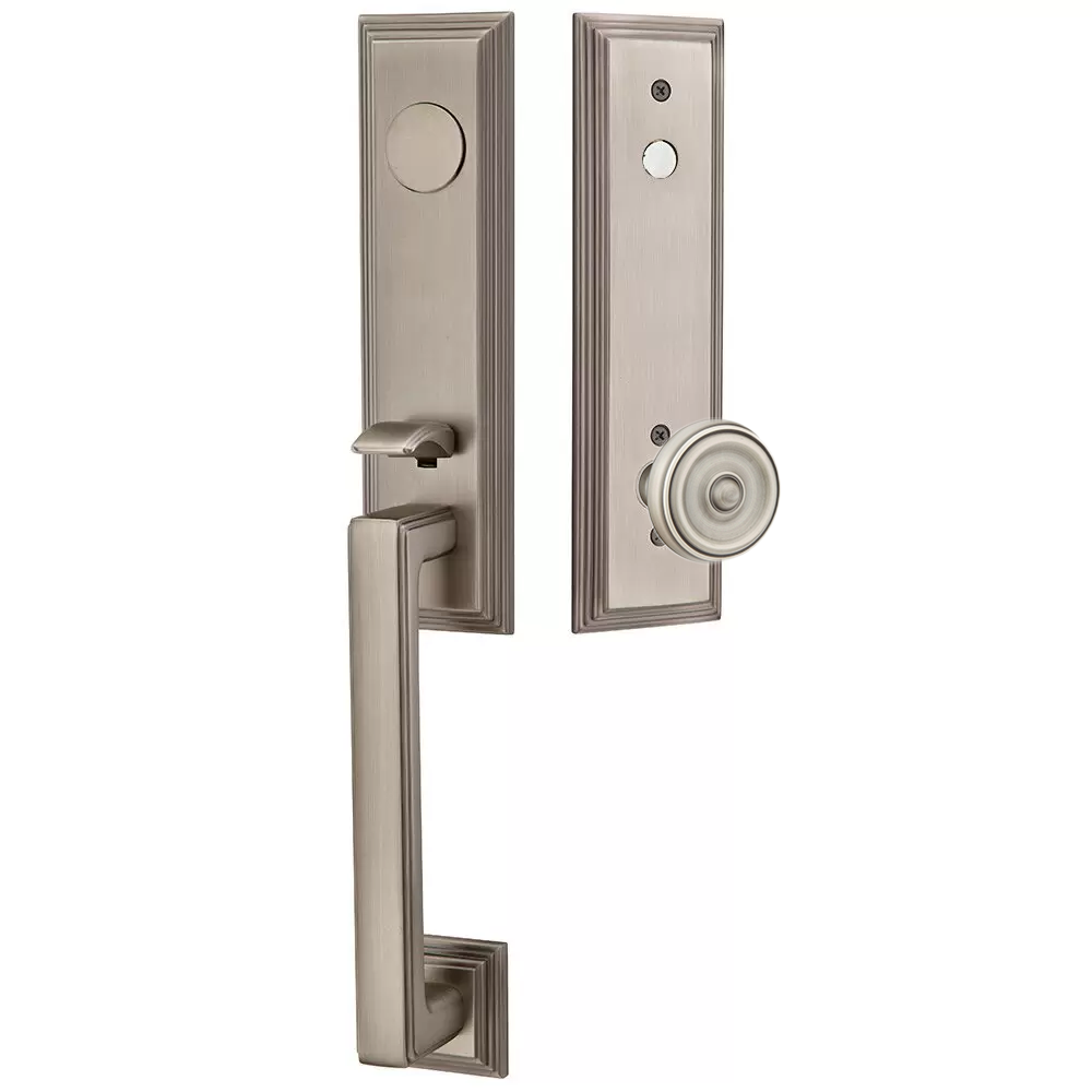 Emtek Wilshire Tubular Entryset Monolithic with Waverly Knob