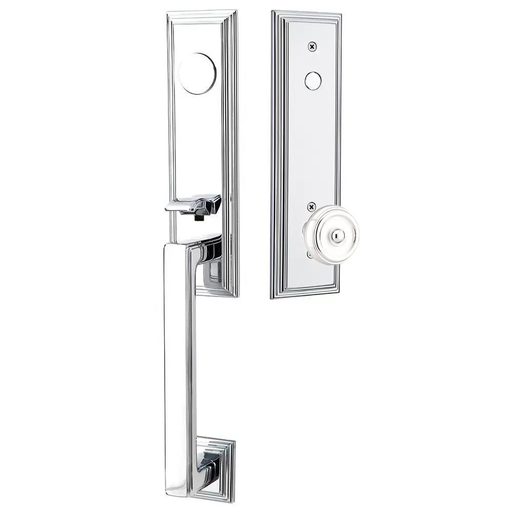 Emtek Wilshire Tubular Entryset Monolithic with Waverly Knob