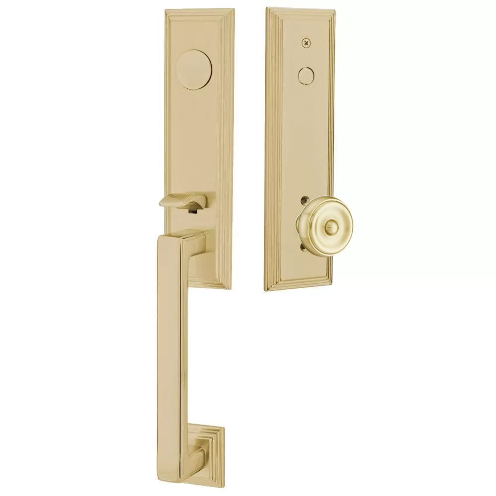 Emtek Wilshire Tubular Entryset Monolithic with Waverly Knob