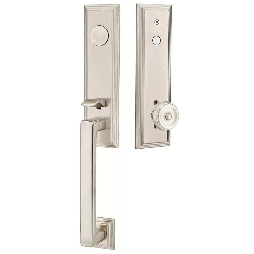 Emtek Wilshire Tubular Entryset Monolithic with Waverly Knob