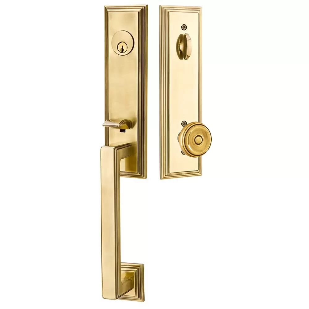 Emtek Wilshire Tubular Entryset Monolithic with Waverly Knob