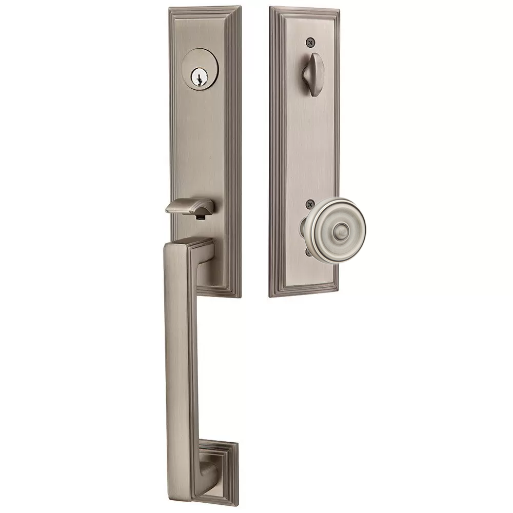 Emtek Wilshire Tubular Entryset Monolithic with Waverly Knob