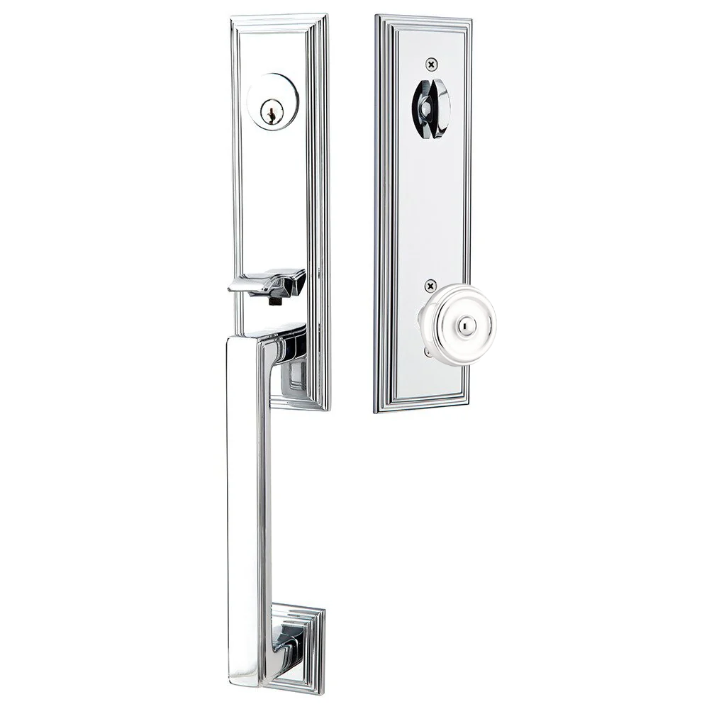 Emtek Wilshire Tubular Entryset Monolithic with Waverly Knob