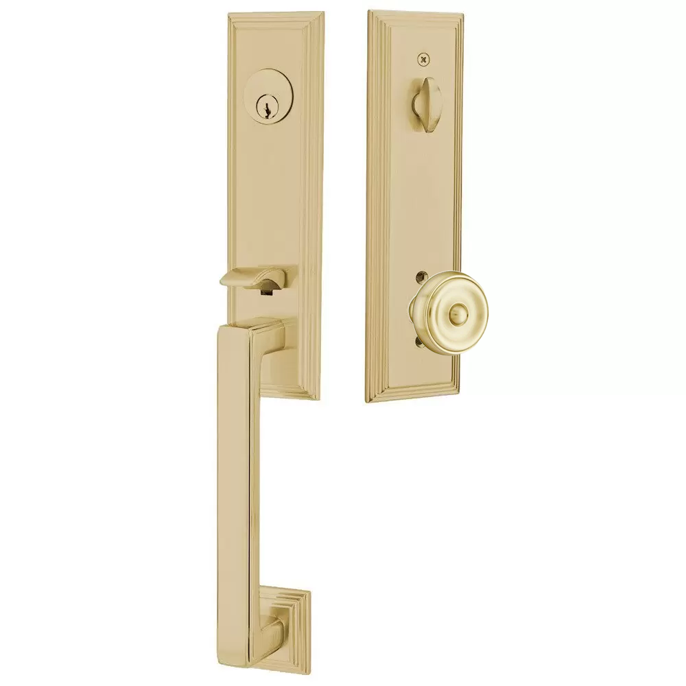 Emtek Wilshire Tubular Entryset Monolithic with Waverly Knob