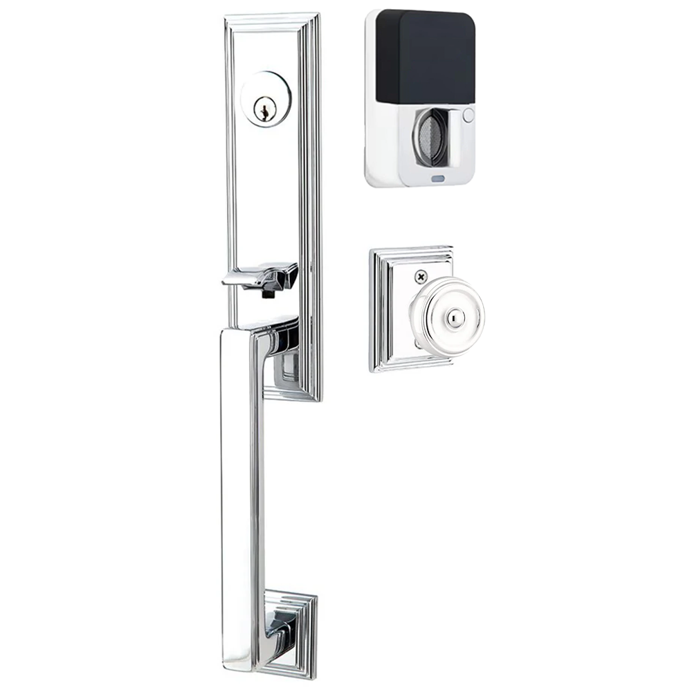 Emtek Wilshire Tubular Entryset Monolithic with Waverly Knob