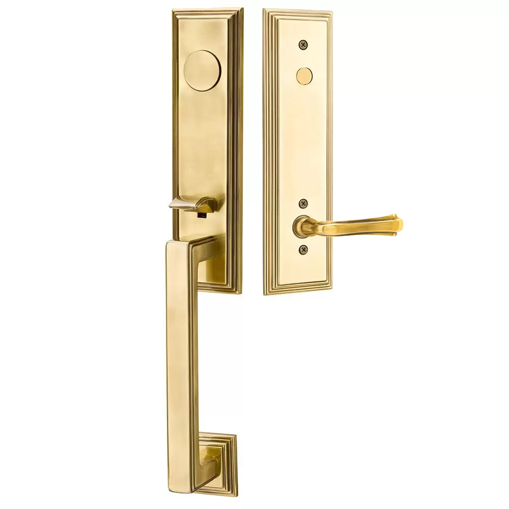 Emtek Wilshire Tubular Entryset Monolithic with Wembley Lever