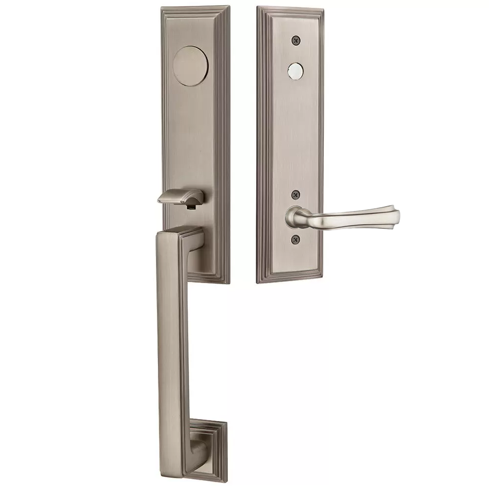 Emtek Wilshire Tubular Entryset Monolithic with Wembley Lever