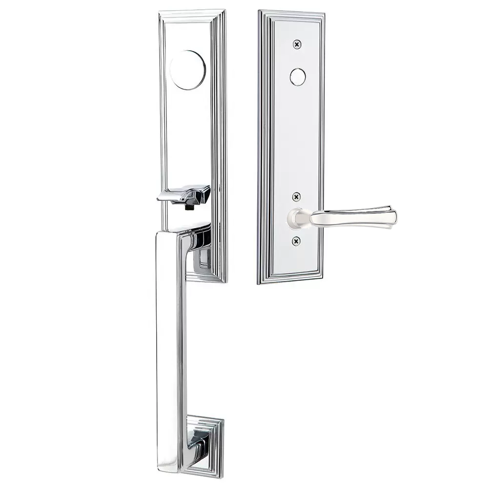 Emtek Wilshire Tubular Entryset Monolithic with Wembley Lever